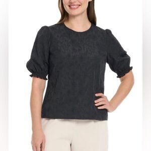 Ted Baker Women's Puff-Sleeve Jacquard Top - Black